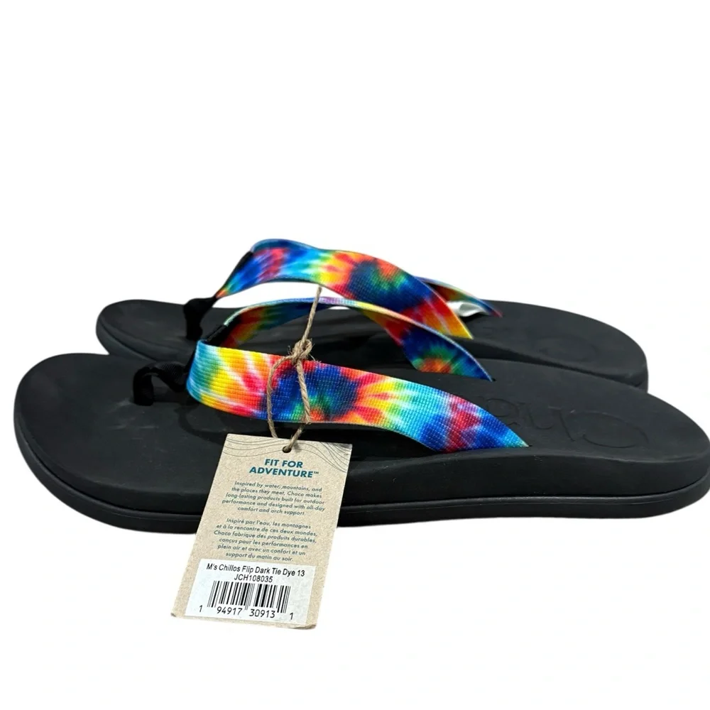 Men’s Chaco Chillos Tye Dye Flip Flop Thong Sandals, Size 13. Brand New!